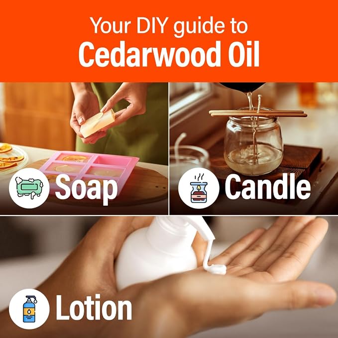 H'ana Cedarwood Oil - 1.02 Fl Oz Cedarwood Essential Oil for Hair, Skin, Diffuser, Aromatherapy & DIY