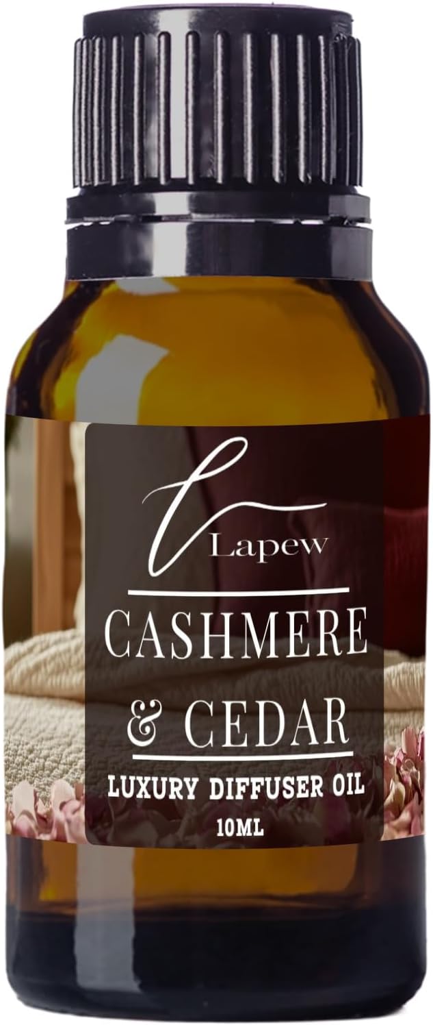 Lapew Cashmere & Cedar Waterless Diffuser Oil | Fragrance Oil for Nebulizer & Cold Air Diffusers | Scented Home Oil | 0.34 fl oz