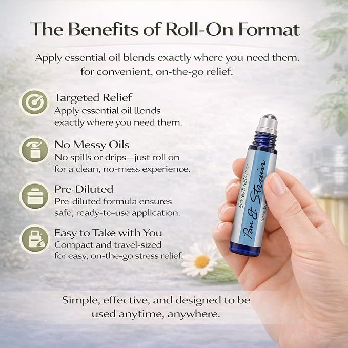 GreenHealth- Pre-Diluted Essential Oil Roll-On - Pain and Strain 10 ml Roll On - Ready-to-Use