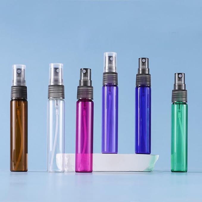 20 Pack Set 10ML Protable Refill Bulk Atomizer Spray Travel Perfume Bottle Hydrating Empty Bottle (Brown)