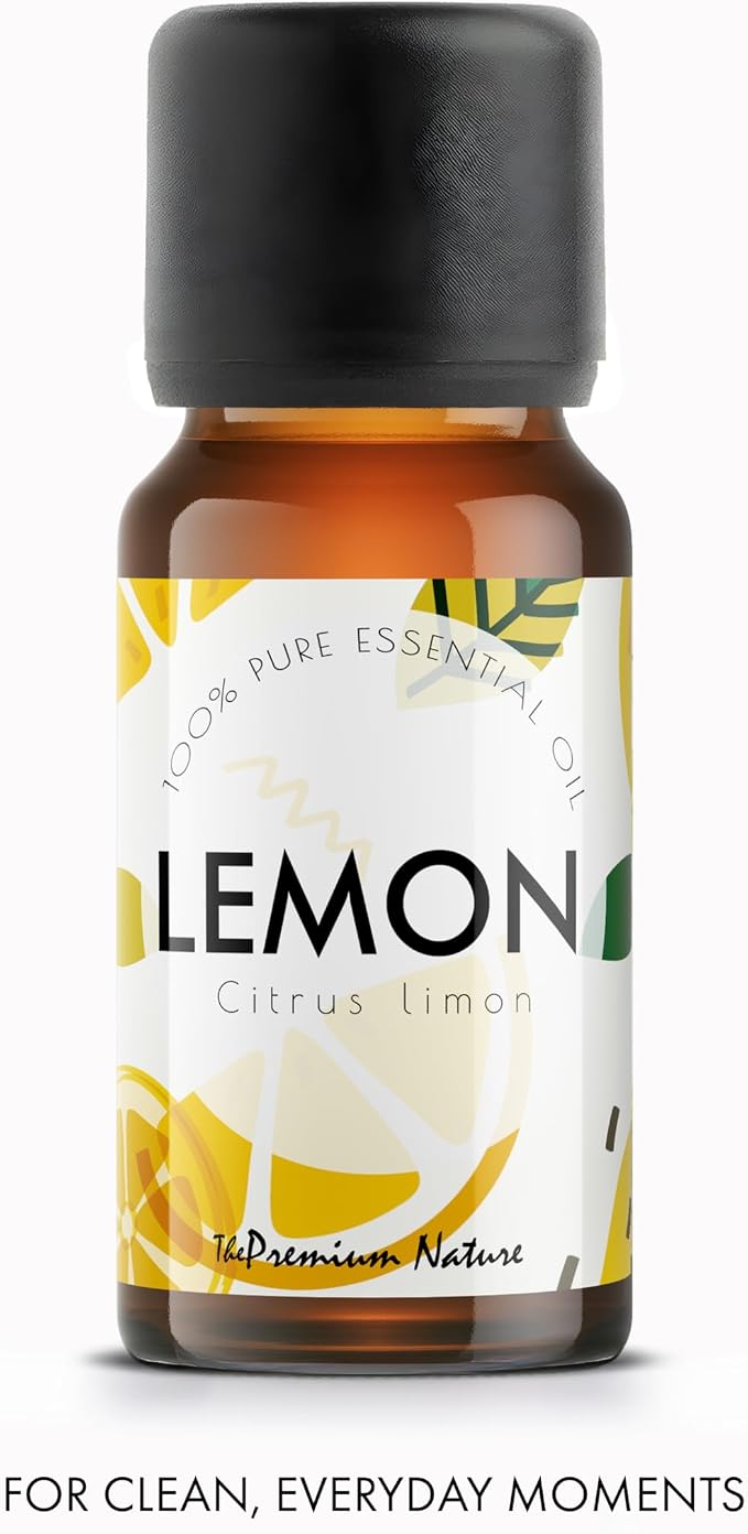 Lemon Essential Oil for Diffuser - 100% Natural Essential Oil Lemon Oil for Skin - Lemon Essential Oil for Cleaning - Lemon Essential Oil for Aromatherapy - 100% Pure Oils, 10ML
