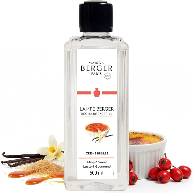 MAISON BERGER Lampe Berger Refill, 500 ml, Crème Brûlée | Catalytic Lamp Fragrance Refill, Helps Neutralize Odors, ~80 h Fragrance Diffusion, Made in France