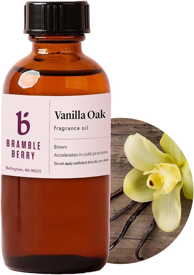 Bramble Berry Vanilla Oak Creamy Sweet & Aged Wood Scent for Soap Making, Candles, Lotion, Bath Bombs & Perfume | Skin Safe, Vegan, Paraben & Phthalate Free, DIY Craft Essential