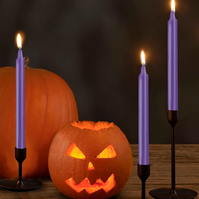 24 Pack Purple Spell Chime Candles – Premium Mini Unscented Taper Candles for Rituals, Prayer, Meditation, Altar, Spells – 4" Tall – Ideal for Witches & Spiritual Practices