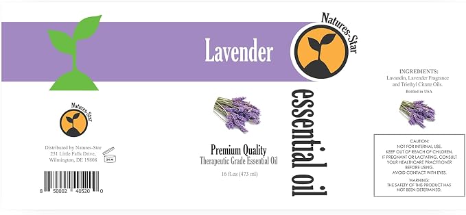 Natures-Star Lavender Essential Oil, 16 Ounce, Therapeutic Grade for Aromatherapy, Candle & Soap Making, Diffusers & Home, Lavender Oil