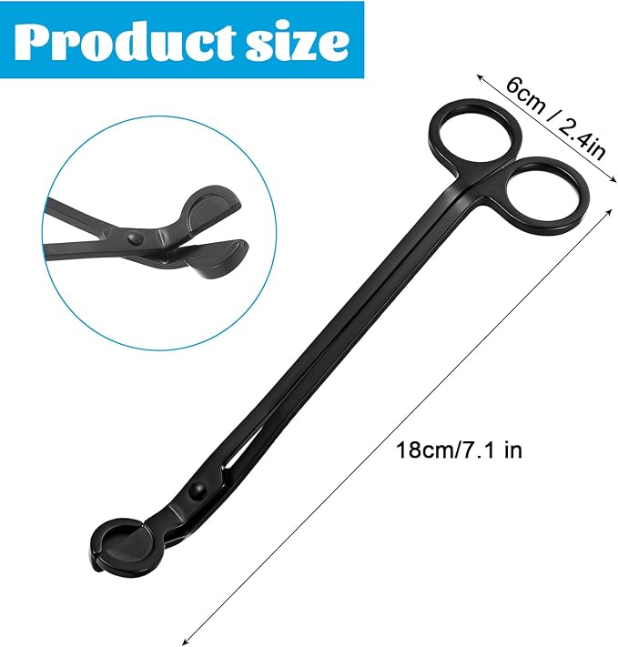 5 Pack Wholesale Candle Wick Trimmer Cutter, Stainless Steel Wick Clipper Cutter, Matte Black Wick Candle Scissor, Reaches Deep Into Candles to Cut Spent Wicks