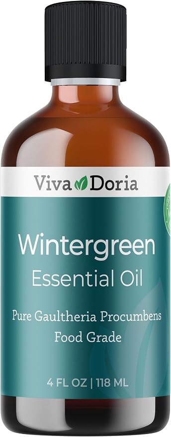 Viva Doria Wintergreen Essential Oil, 100% Pure, Natural Essential Oil, Undiluted, for Aromatherapy | Food Grade, 118 mL (4 Fluid Ounce)