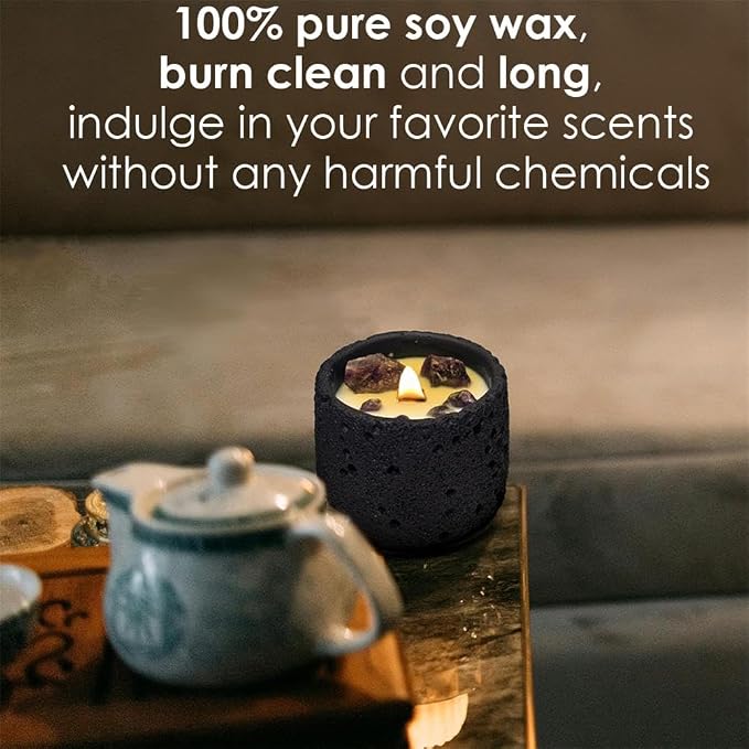 Jasmine Scented Healing Crystal Candle - Relaxing Bath Candle with 100% Soy Wax & Essential Oil, Ideal Aromatherapy for Home, Birthday Gift for Sagittarius & Aquarius