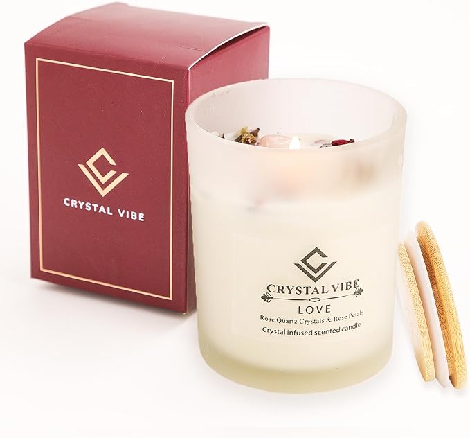 Crystal Vibes Scented Candle for Aromatherapy & Meditation | Long-Lasting Fragrance | Relaxing Home Décor | Stress Relief & Calm Ambience