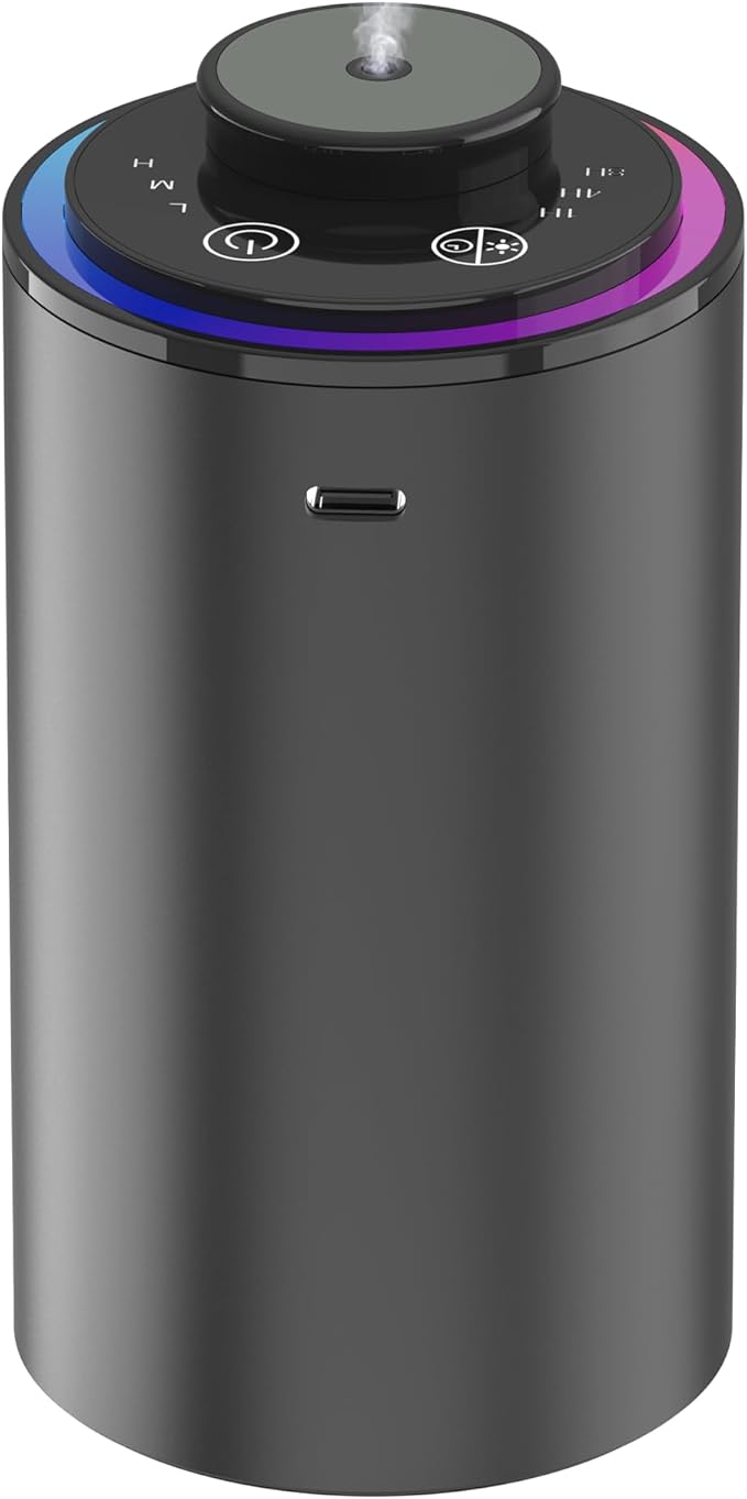 Waterless Essential Oil Diffuser, Portable Aromatherapy Diffuser,3 Countdown Timers & 3 Mist Levels for Home, Room, Car, Office