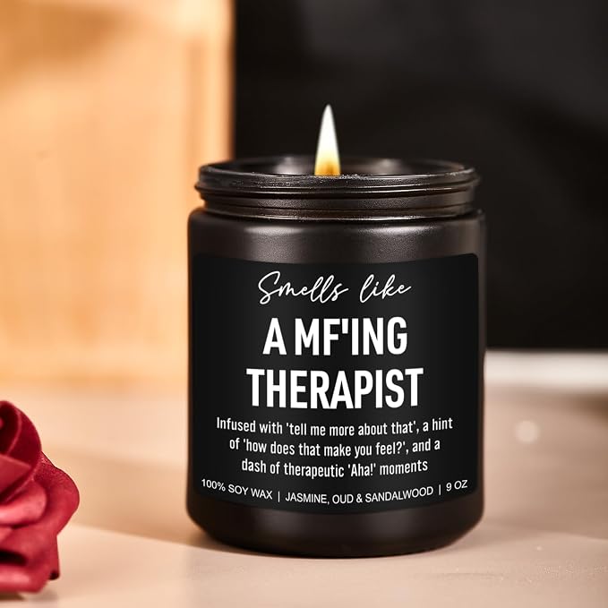 Younift Funny Scented Candle, Therapist Gifts, Therapy Office Decor & Must Haves, Occupational Therapy Gifts, Mental Health, Psychology Graduation, Therapist Appreciation Presents, Psychologist