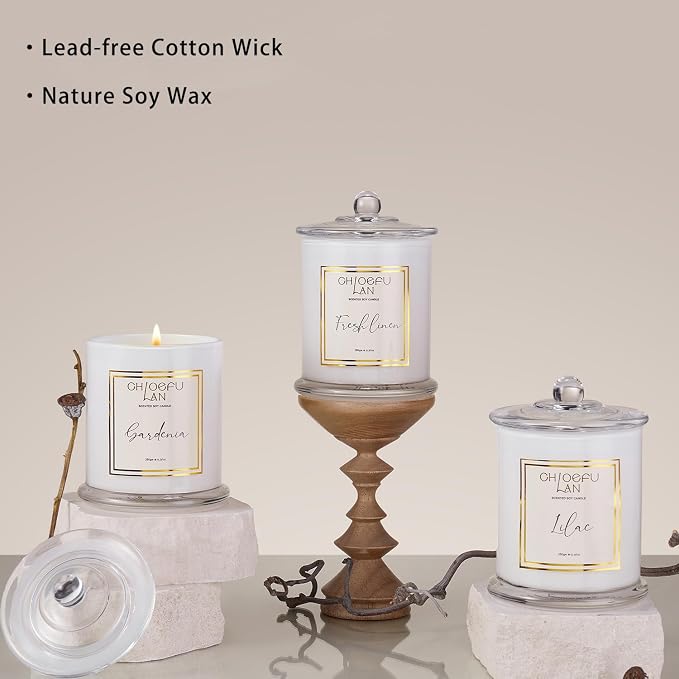 Lilac Candle, Scented Candles for Home, Wedding Gift for Women, Natural Soy Wax for Clean Burning, Luxury Glass Jar, Bridal Shower Gifts, Non-Toxic, 70 Hour Burn, 10 oz