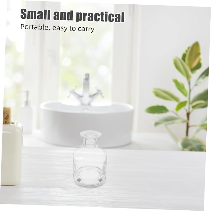 COLLBATH 2pcs Elegant Glass Reed Diffuser Bottles Decorative Oil Diffuser Containers Multipurpose Home Car Fragrance