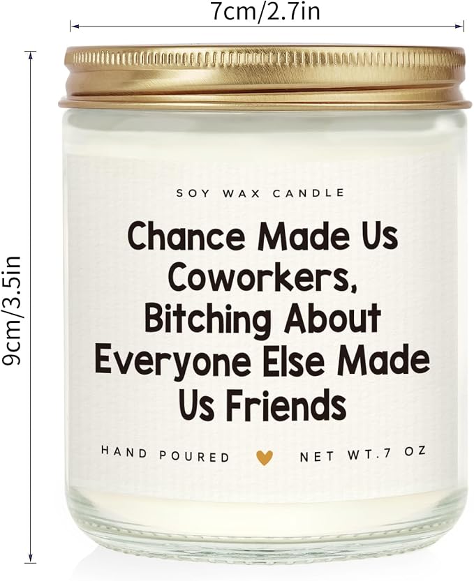 SteadStyle Funny Coworker Gifts for Women Men - Leaving, Farewell, Going Away, Retirement, New Job, Birthday Gifts for Coworker, Work Bestie, Lavender Scented Soy Wax Candle 7oz