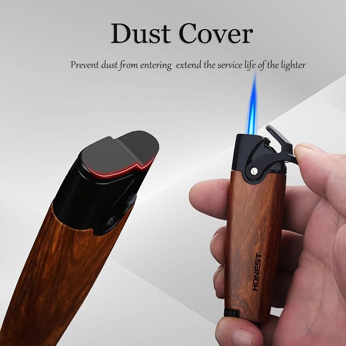 HONEST Butane Torch Lighters Pocket Lighter Adjustable and Refillable Gas Lighter for Candle Kitchen Fireplace Fireworks Without Gas (Black Marble)