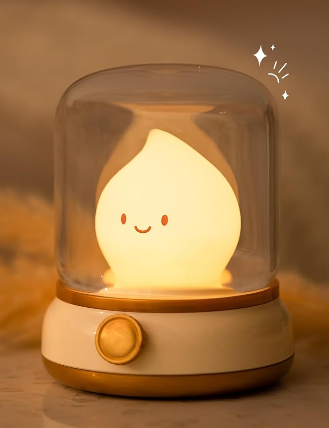 Ghost Campfire Night Light for Bedtime, Cute Kerosene Lamp, Rechargeable Portable Bedtime Small Read Lamp, Dimmable, Timer, Cute Light for Kids, Toddlers, Teens