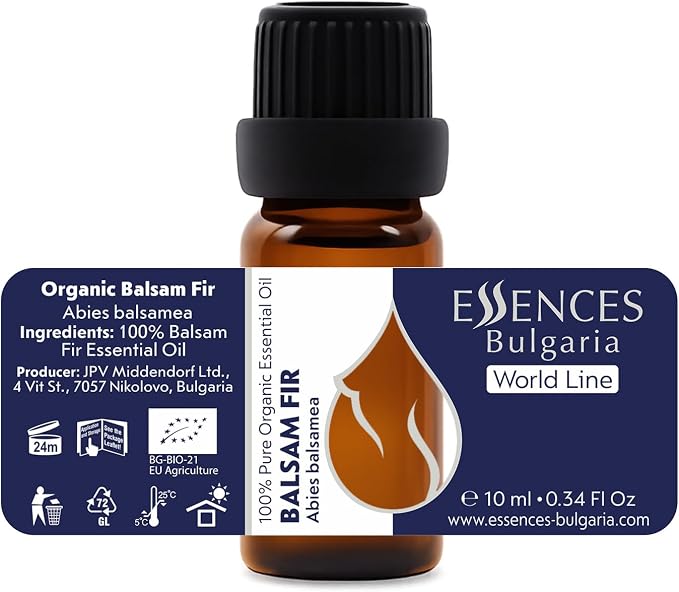Essences Bulgaria Balsam Fir Essential Oil 10ml (0.34 Fl Oz) | Abies balsamea | 100% Pure, Natural, Undiluted | Aromatherapy, Cosmetics | Non-GMO, Cruelty-Free