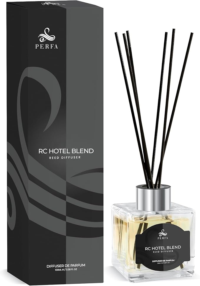 Reed Diffuser Set 100ml - Inspired by Luxury Hotel Diffuser Oil - Bathroom Decor Long Lasting Scent - Home Decor for Shelf, Bedroom, Living Room, and Workspace - Ritze Karlten Inspired Scent by Perfa