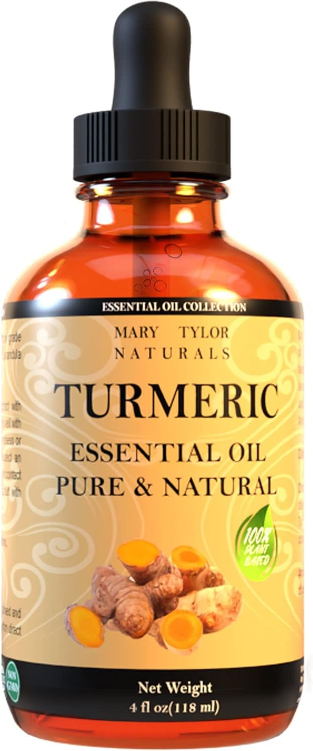 Turmeric Essential Oil (4 oz), Premium Therapeutic Grade, 100% Pure and Natural, Perfect for Aromatherapy, Diffuser, DIY by Mary Tylor Naturals