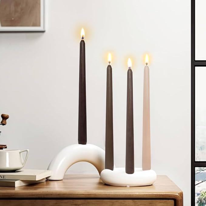 Candlesticks Long Taper Candle,Coffee Scented 10 Inches Gradient Brown Candle Sticks Smokeless Tapered Candles for Home Décor Holiday Gifts