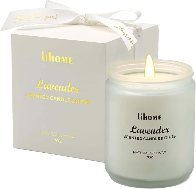 Candles Gifts for Women, Natural Soy Wax Candle for Home Scented Perfect for Christmas, Birthday, Mother's Day, Lavender Scented Candles