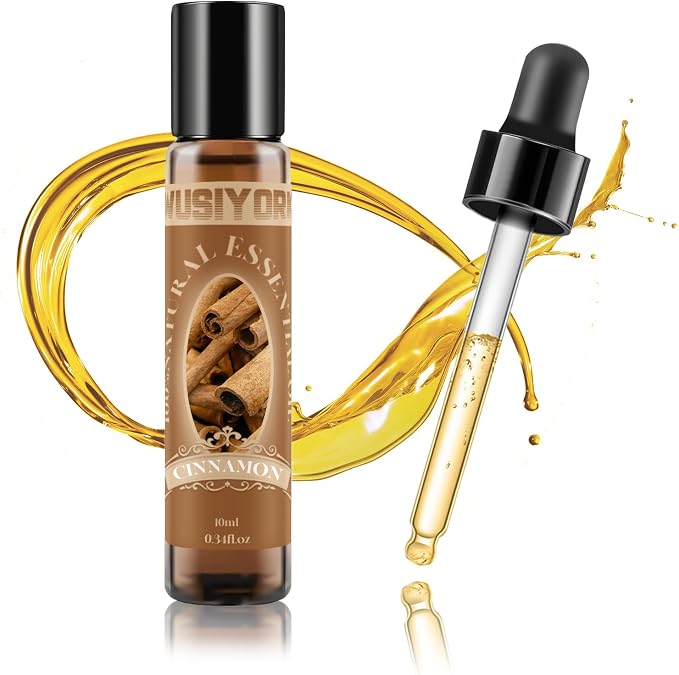 Cinnamon Essential Oil 10ML - 100% Pure and Natural Therapeutic Grade Oils for Aromatherapy Diffuser - 0.34 Fl Oz/Cinnamon