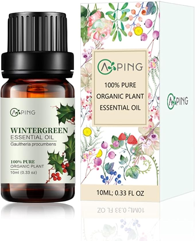 Wintergreen Essential Oil - 100% Pure Organic Natural Plant (Gaultheria procumbens) Wintergreen Oil for Diffuser, Aroma, Spa, Massage, Yoga, Perfume, 0.33oz