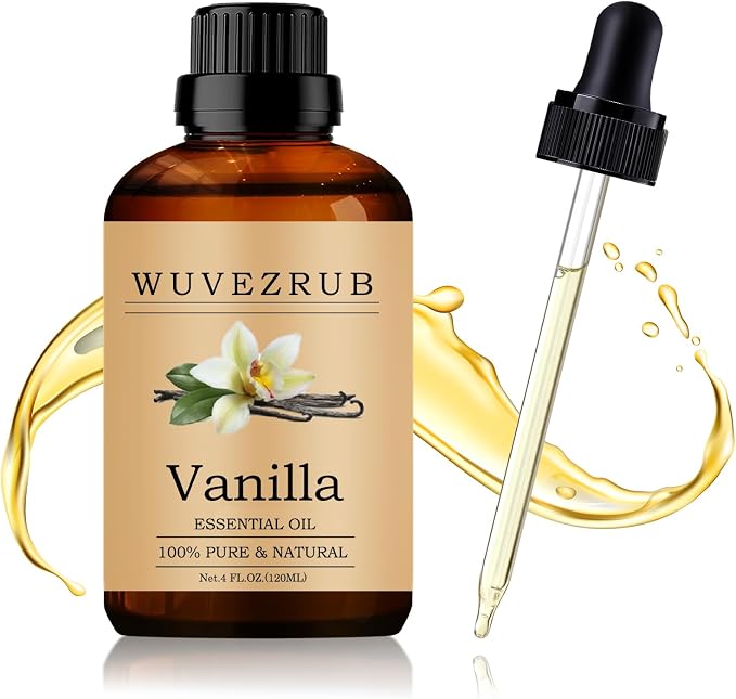 Vanilla Essential Oil 120ML - 100% Pure and Natural Oils for Aromatherapy Diffuser - 4 Fl Oz/Vanilla