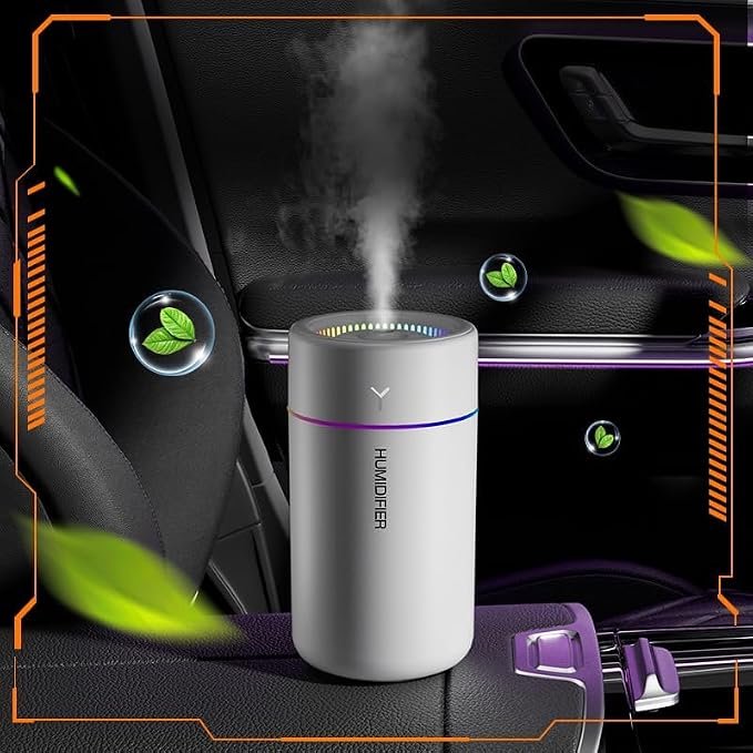 Mini Humidifier, USB Personal Desktop Humidifier for RV, Office, Bedroom etc. Auto Shut-Off, 2 Mist Modes, Super Quiet - (White)