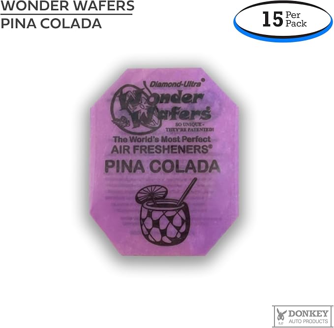 Wonder Wafers - Diamond-Ultra Scented Car Air Fresheners - Individually Wrapped (15 Per Pack) (Pina Colada)