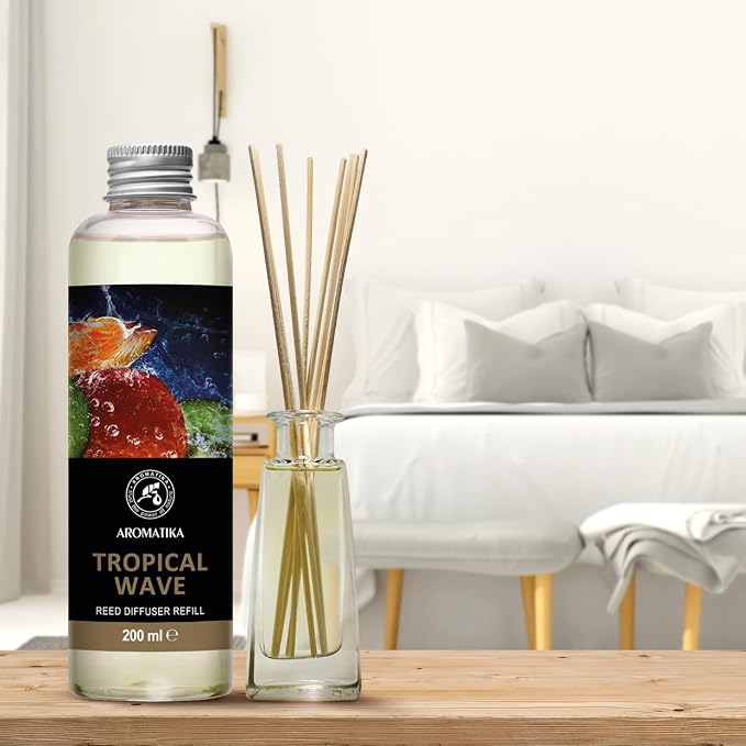 Tropical Wave Refill Reed Diffuser 6.8 Fl Oz - Room Diffuser Refill - Home Fragrance - Room Freshener - Fresh and Long Lasting Fragrance
