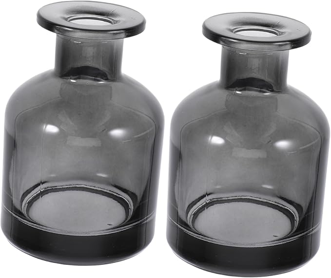 Generic 2pcs Refillable Glass Diffuser Bottles Modern Cylindrical Aroma Containers for Home and Office Decor Even Scent Distribution Easy to Clean Compact Design