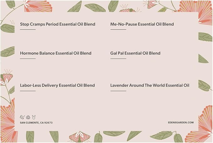 Edens Garden Women Essential Oils Discovery Sampler 6 Set – 100% Pure Therapeutic Grade, Undiluted Blends for PMS, Hormonal Balance & Menopause Support - Natural, Skin Safe & Vegan, .92 ml/6 Pack