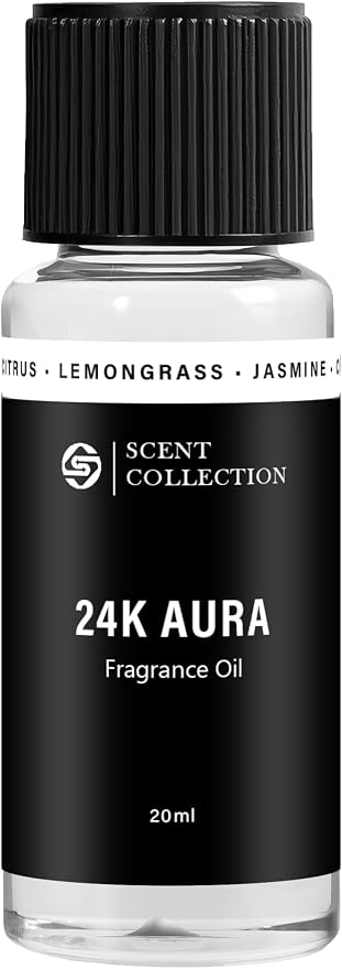 Luxury Hotel Scent 24K Aura Diffuser Oil Waterless Essential Aromatherapy for Cold Air & Car Diffusers – Long Lasting Refill for Large Room & Home - Signature Lemongrass (20ml/0.68Fl oz)