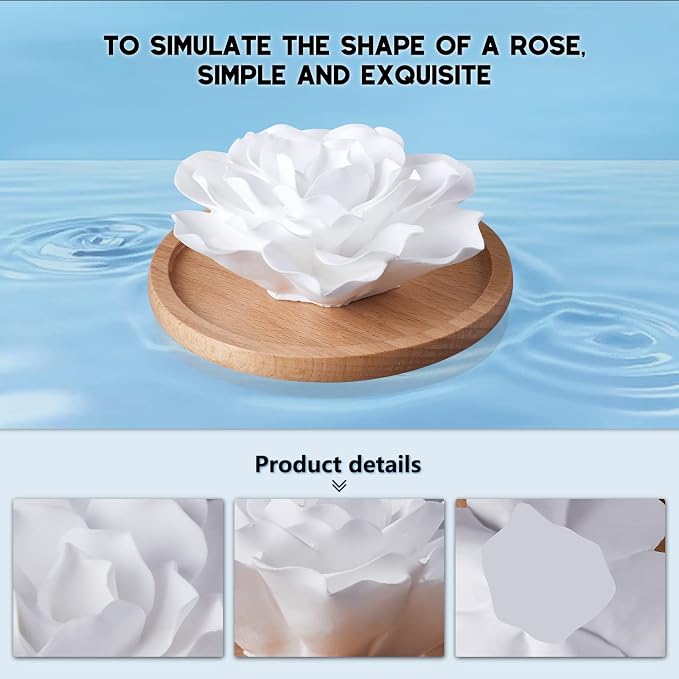 Passive Essential Oil Diffuser,Aromatherapy Passive Mini Ceramic Essential Oil Small Diffuser for Desk Office Home Gift (Roses)
