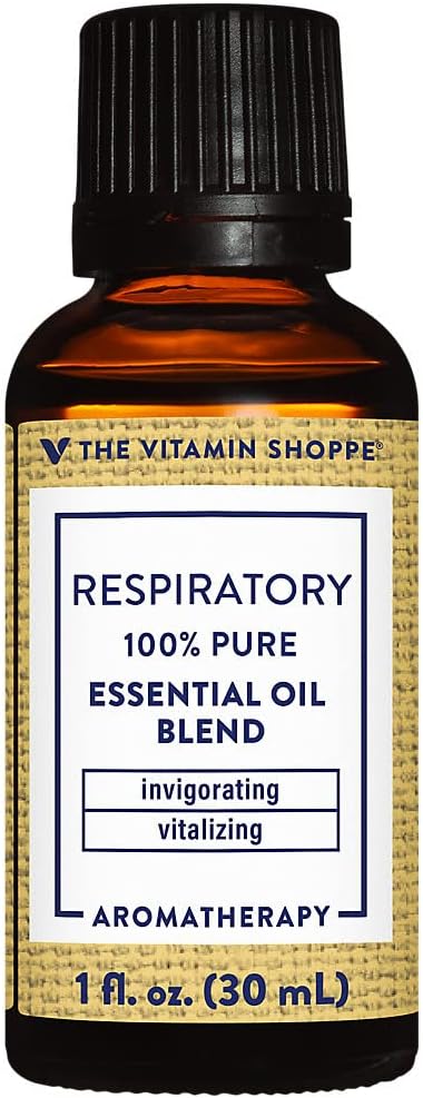 The Vitamin Shoppe Respiratory Essential Oil Blend - Clear Breathing Support | 100% Pure Therapeutic Grade | 1 oz | Eucalyptus Peppermint