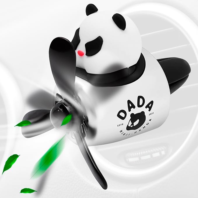 Panda Cute Car Air Freshener Diffuser - Panda Aromatherapy Diffuser Car Air Fresheners Vent Clips Cute Freshener Rotating Fan