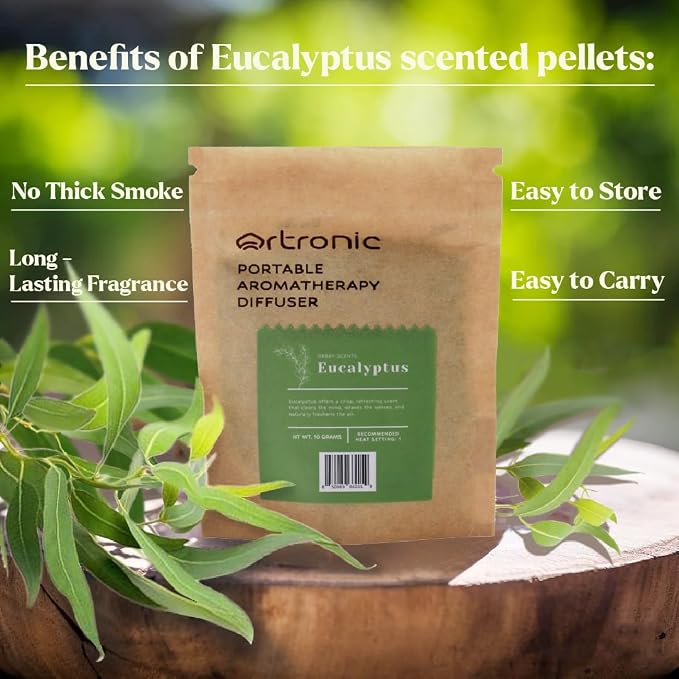Scenti Ment Scent Diffuser Starter Kit: Aromatherapy Scented Pellets of Eucalyptus, 10g, Anxiety Relief Items,Sleep Well, Refills for Orbby Incense Burner