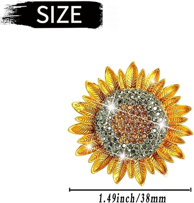 4Pcs Bling Sunflower Air Vent Clips, Golden Car Air Fresheners Diffuser, Diamond Decoration Rhinestone Interior Decor Cute Accessories
