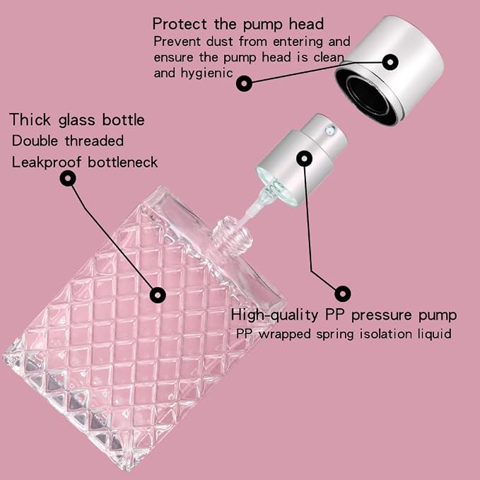 1Pc 100ml 3.4 oz Empty Refillable Spray Perfume Bottles large cosmetic Fine Mist Atomizer Portable Clear Glass Essential Oil Container for Travel