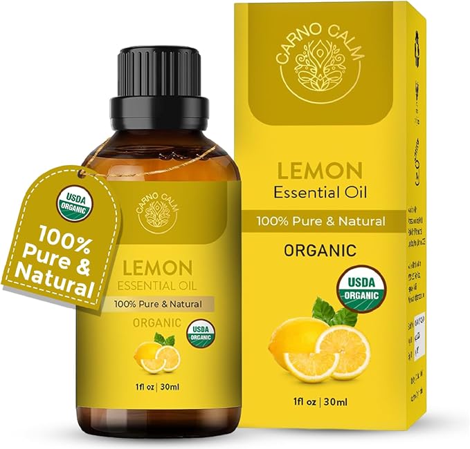 Lemon Essential Oil 30ml | USDA Certified Organic Lemon Oil | Cold Pressed & Undiluted | for Skin and Hair | Ideal for Men and Women | 1 fl. Oz