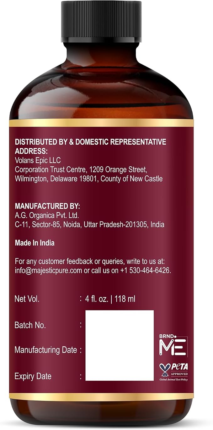 MAJESTIC PURE Vanilla Caramel Drizzle Premium Oil | Vanilla & Caramel Flavour | Premium Grade Fragrance Oil Used in Diffusers, DIY, Self Care | 4 Fl Oz