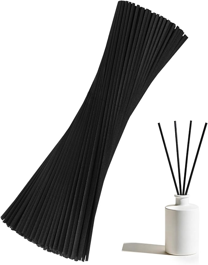 Reed Diffuser Sticks Refill, 20cm (8-inch) 3mm Fiber Reeds - 50 Pcs Natural Unscented, Ideal for Fragrance Oil, Non-Breaking & Non-Staining Replacement Sticks