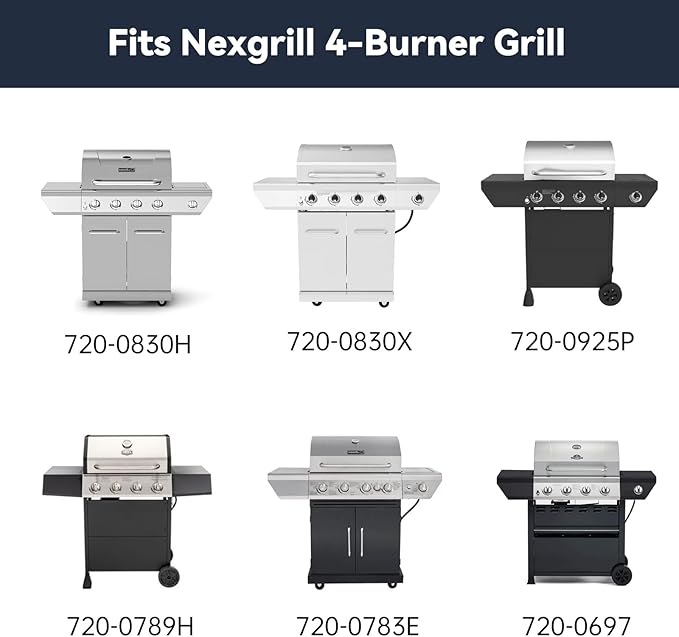 Hongso 14 9/16" Grill Heat Plates for nexgrill Replacement Parts 4 Burner 720-0830H 720-0830X 720-0925P, Grillmaster 720-0697 and Other Models