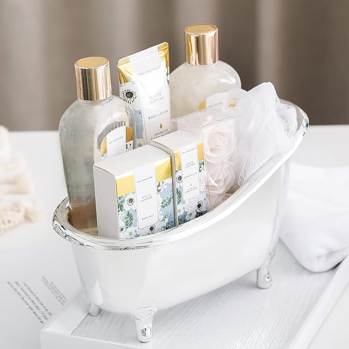 Spa Gifts for Women 8 Pcs Spa Luxetique Gift Baskets with Hand Cream Spa Gifts for Women Jasmine Gift Sets