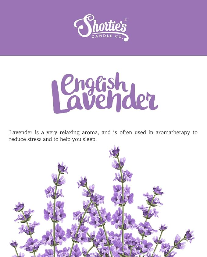 Shortie's Candle Company Pure English Lavender Premium Wax Melts - 3 Oz., Strong & Long Lasting, Non-Toxic - Made with Essential & Natural Oils - Formula 117