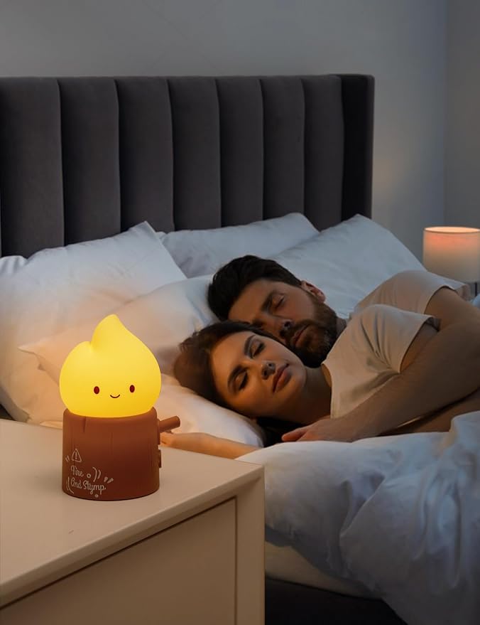 WANIDEA Flameless Candles Lamp, Cute Night Light,Torch Stump Light, LED Tea Lights Candles Rechargeable Night Light,Suitable for Kids lamp Bedroom,Outdoor,Camp, Gift, Christmas,Halloween
