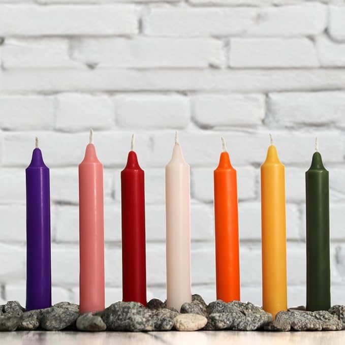 Simply Soson 5 inch Ritual Taper Candles Bulk, Mini Taper Candles - 24 Assorted Chime Spell Candles - Small Taper Candle Stick, Use as Witchcraft Supplies, Altar Candle, Unscented Prayer Candle