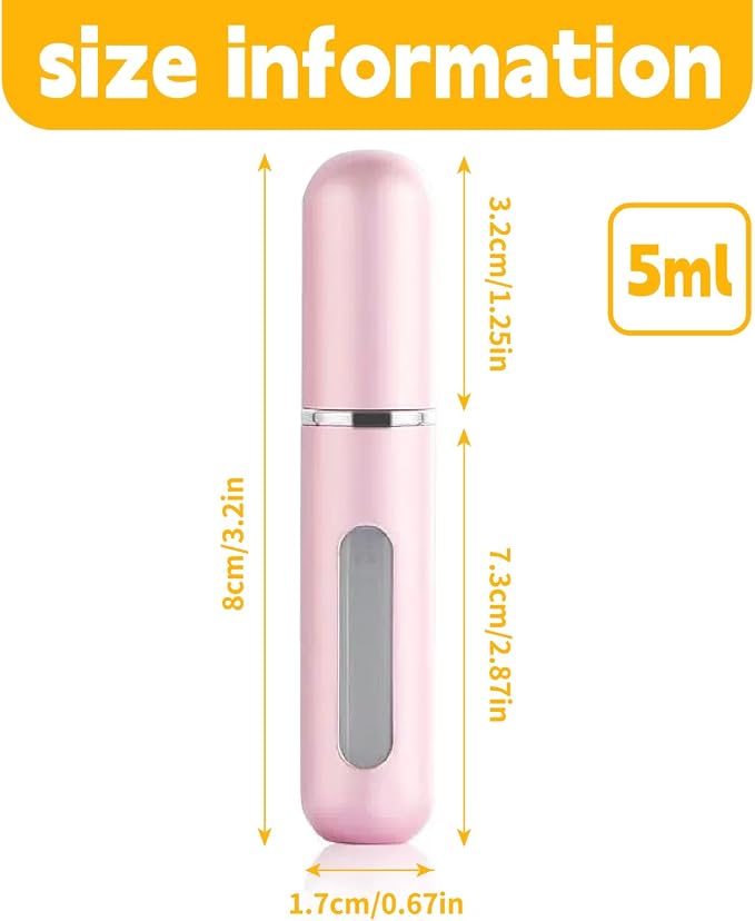 Perfume travel refillable,4Pcs 5ml Mini perfume bottle,Portable perfume bottles refillable for Women Men Small Mister Spray Bottle, for Travel and Outgoing