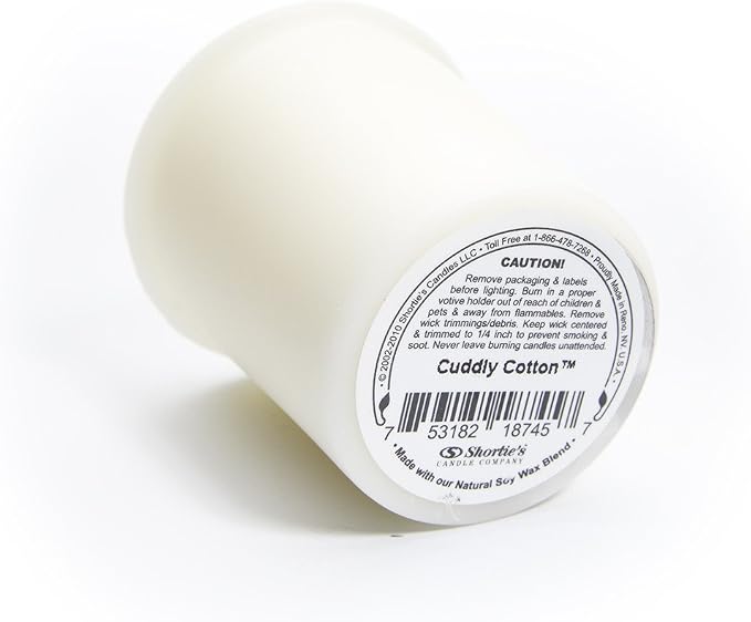 Cuddly Cotton Soy Votive Candles - Scented with Natural Fragrance Oils - 6 White Natural Votive Candle Refills - Fresh & Clean Collection